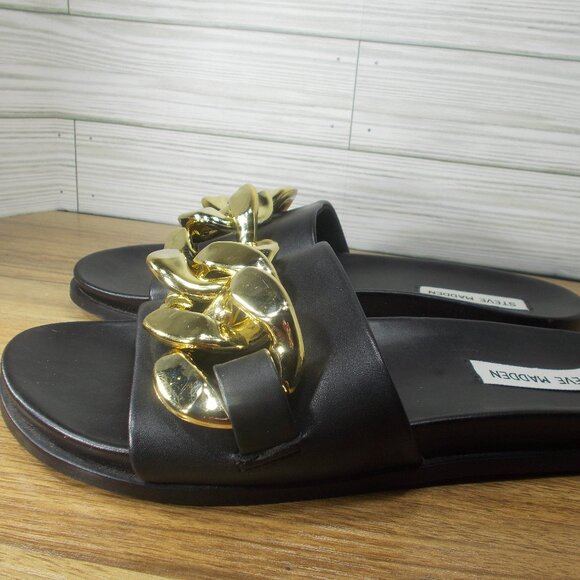 Steve Madden Zoray Chunky Chain Slides Woman’s 7.5 - Picture 1 of 5